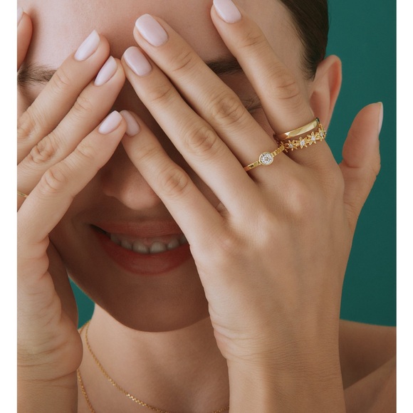 Diamond Miracle Plate Textured Ring in Gold Vermeil - Picture 5 of 13